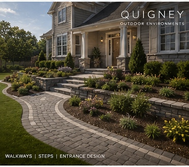Walkway, steps, and entrance design